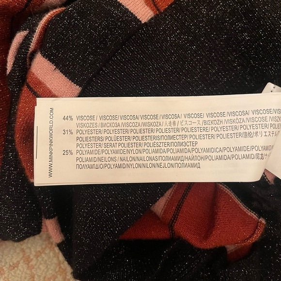 Minkpink orange pink black sparkly sweater women’s size large - Picture 8 of 8